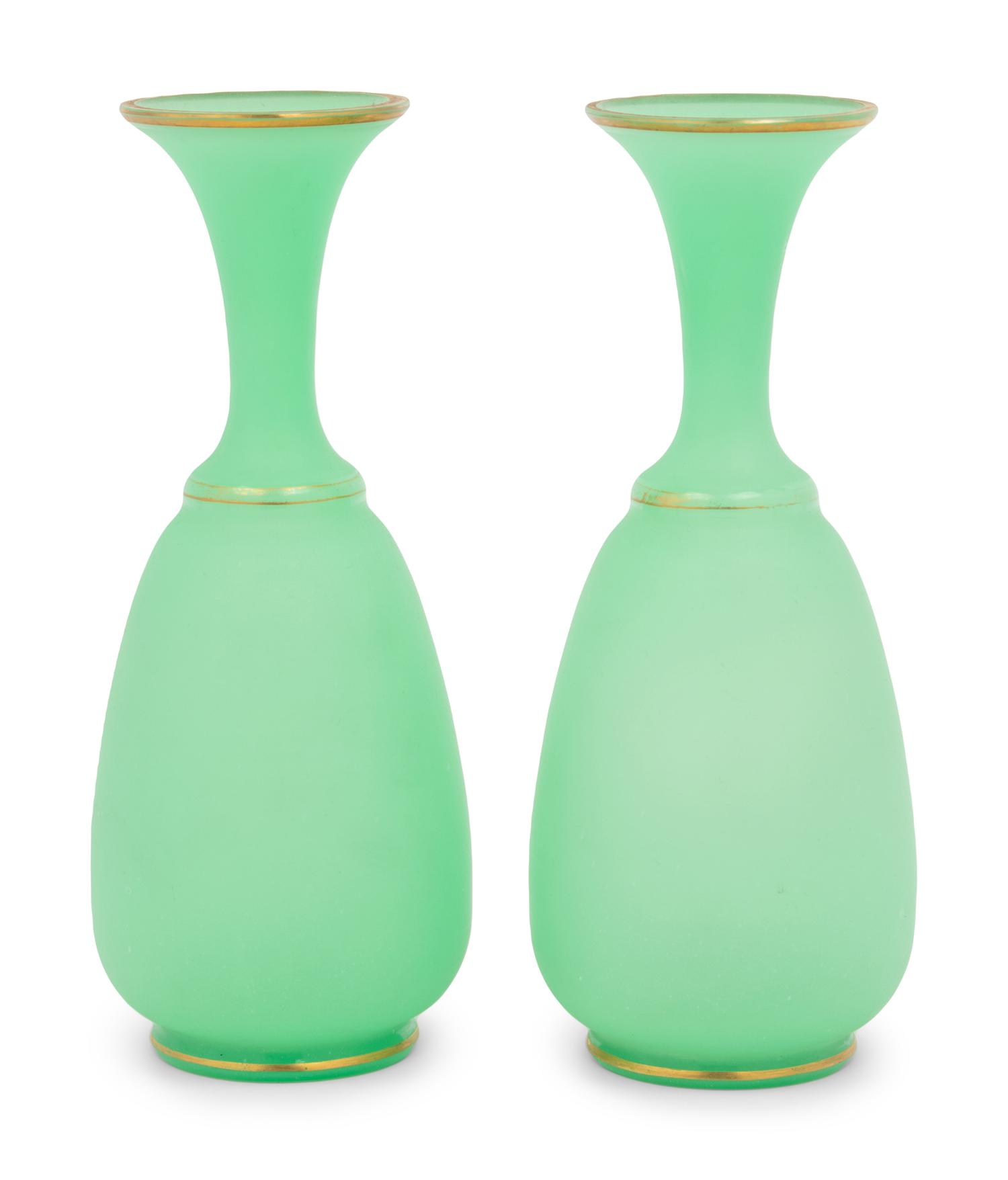 Five Apple Green Opaline Glass Articles