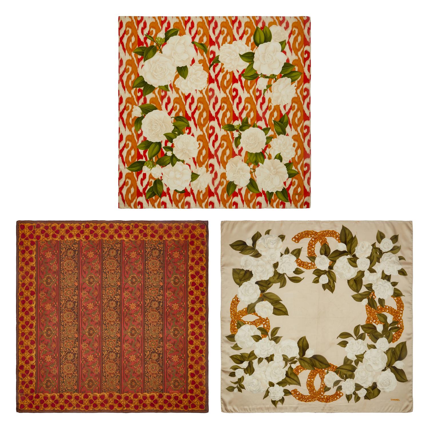 Three Chanel Scarves