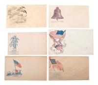 [CIVIL WAR]. Civil War-period patriotic covers, incl. northern and southern examples.