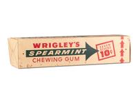 A Wrigley's Spearmint Gum Counter Top Cardboard Advertising Box