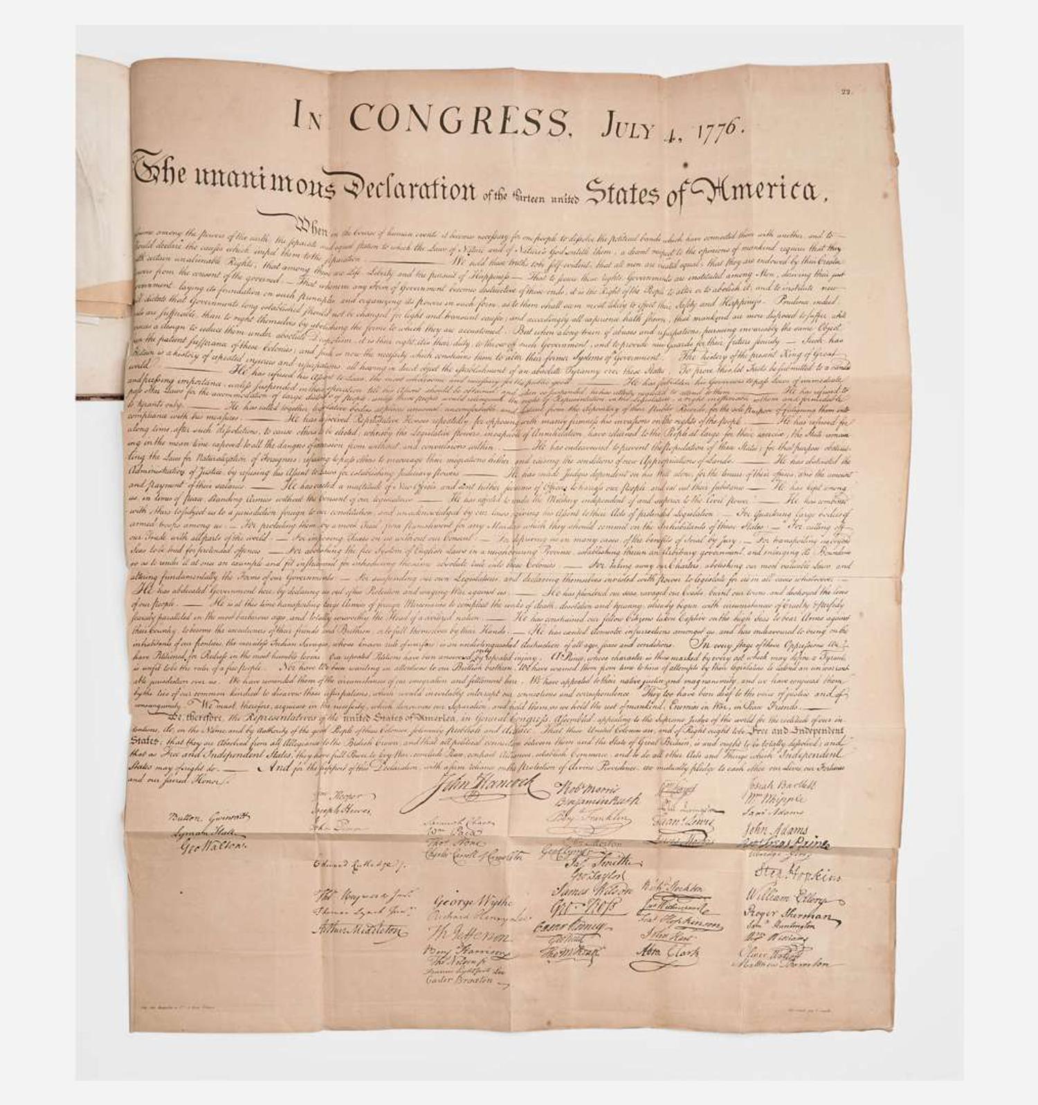 [Declaration of Independence] In Congress, July 4, 1776. The unanimous Declaration of the thirteen united States of America…