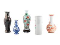 Five Chinese Porcelain Vases