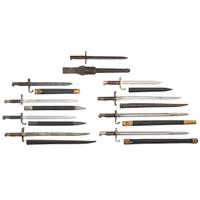 Lot of Eight Historic Bayonets and one Reproduction