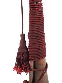 Civil War US Regulation bugle with artillery cords. Manufactured by Horstmann, Philadelphia, PA.