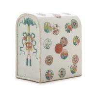 A Chinese Famille Rose Porcelain Pillow Height 5 3/8 inches. — 19TH CENTURY