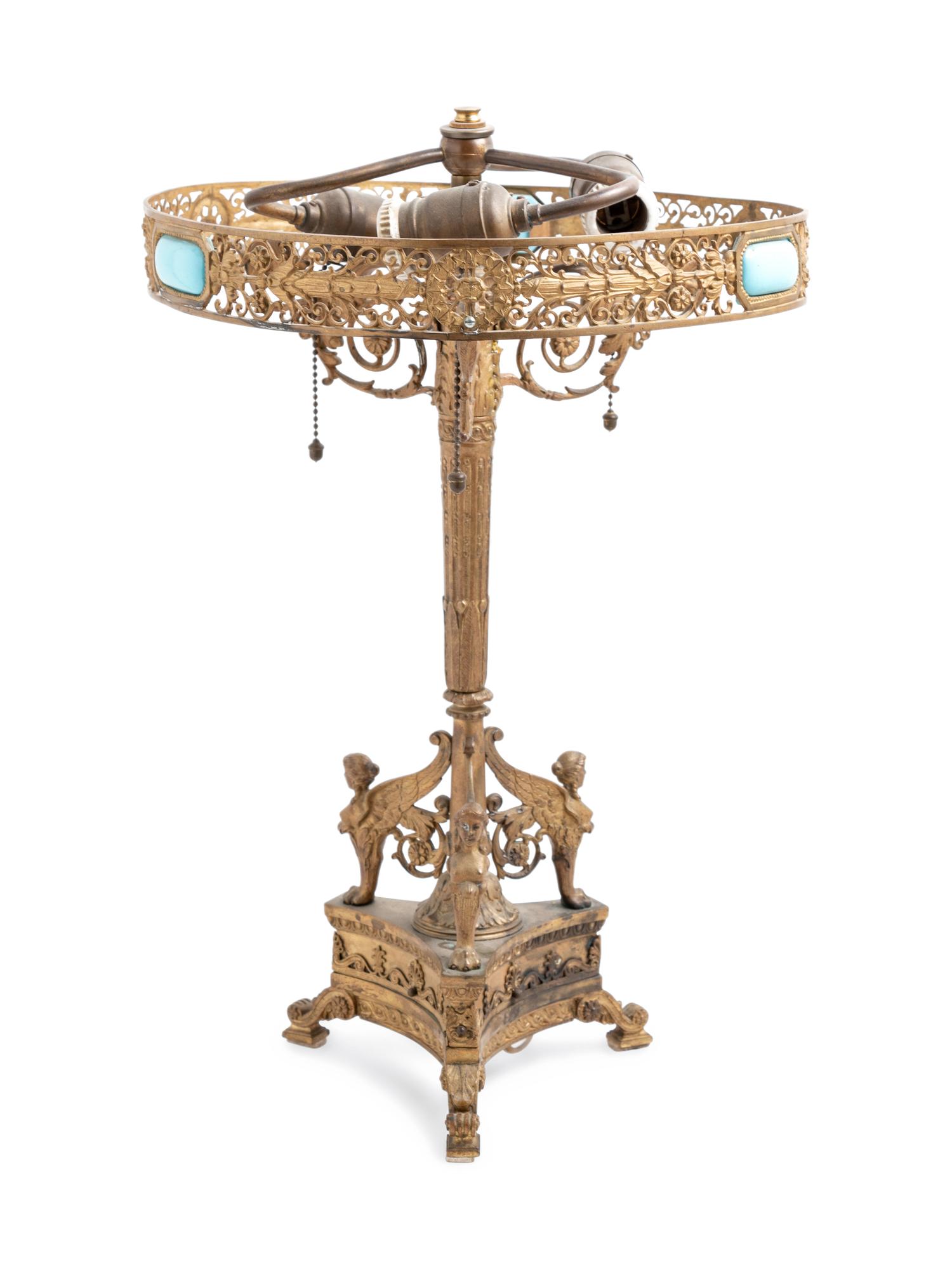 A Neoclassical Gilt Bronze Table Lamp