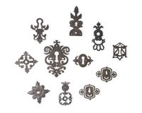 A Collection of Eleven Wrought Iron Escutcheons or Back Plates, French, 16th - 18th Century