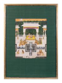 A Color Print of a Mughal Miniature Painting