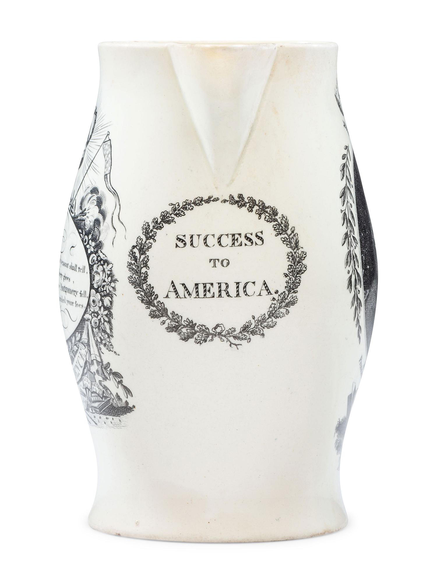 A Liverpool Transfer-Printed Creamware 'John Adams' Pitcher