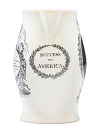 A Liverpool Transfer-Printed Creamware 'John Adams' Pitcher