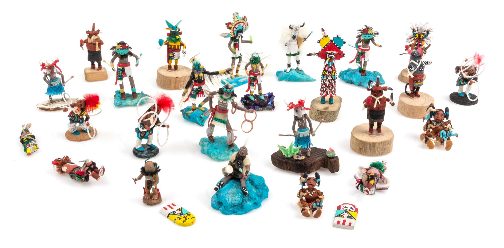 A Group of Native American Kachina Dolls Height of tallest 2 1/4 inches. — Various Makers