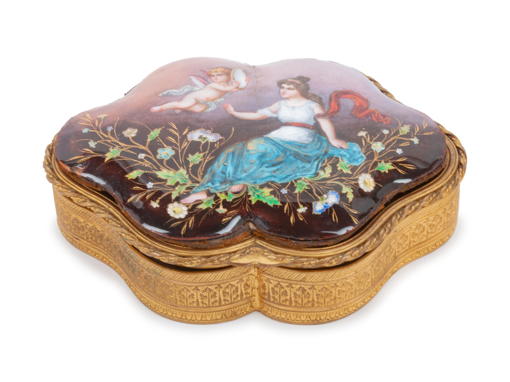 An Enamel Lidded Trinket Box — 19TH CENTURY