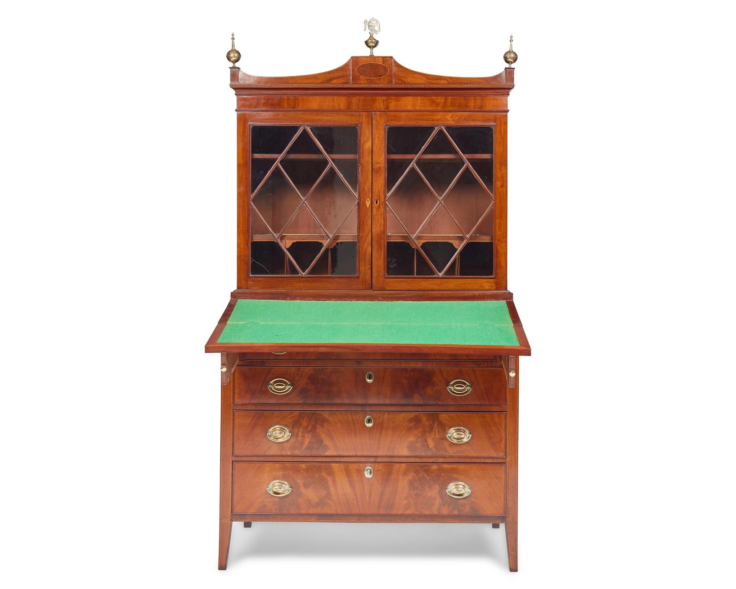 A Federal Inlaid Mahogany Secretary Desk
