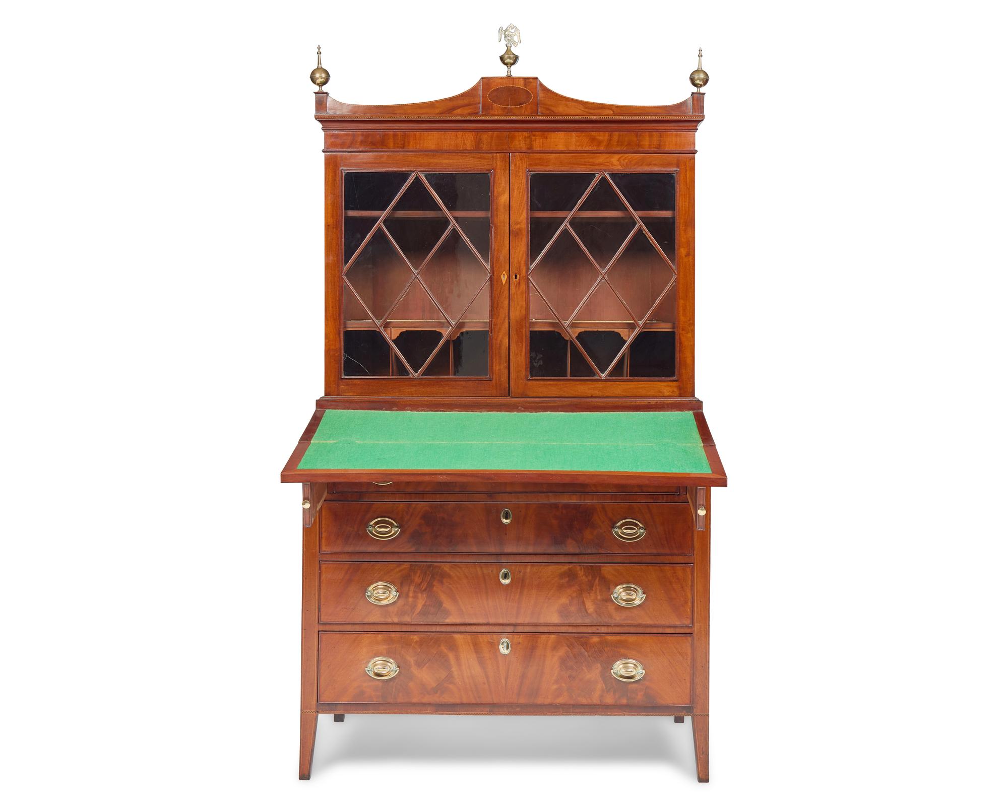 A Federal Inlaid Mahogany Secretary Desk