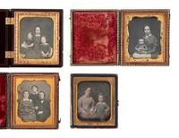 [EARLY PHOTOGRAPHY]. 18 sixth plate daguerreotypes featuring parents with children.