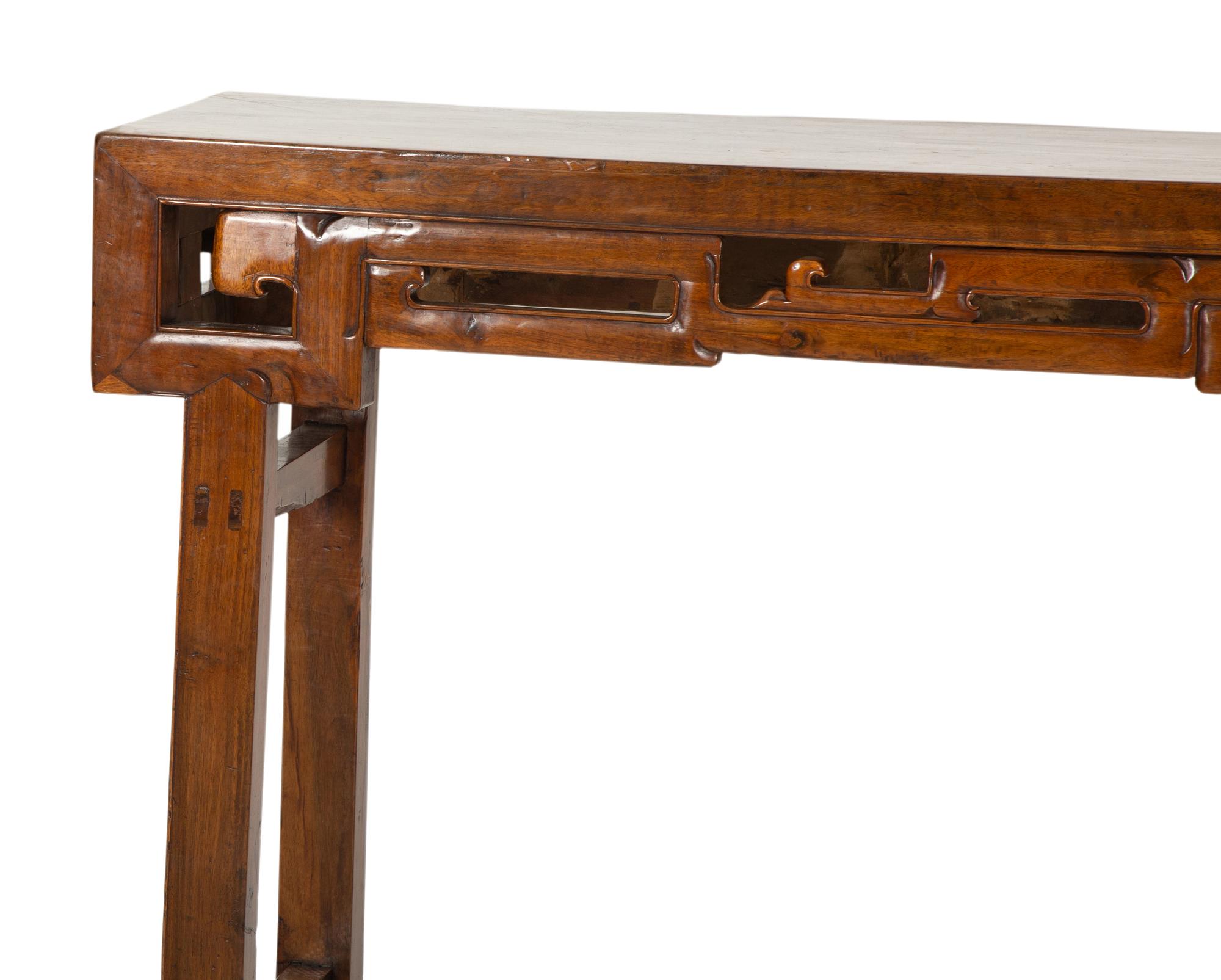A Chinese Carved Elmwood Altar Table