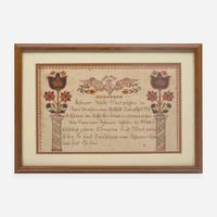 Attributed to Bernard Mission (active 1808-1825) A Fraktur birth record for Johannes Schisler, dated "1804"