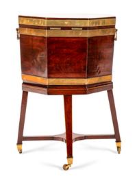 A George III Brass Banded Mahogany Cellarette