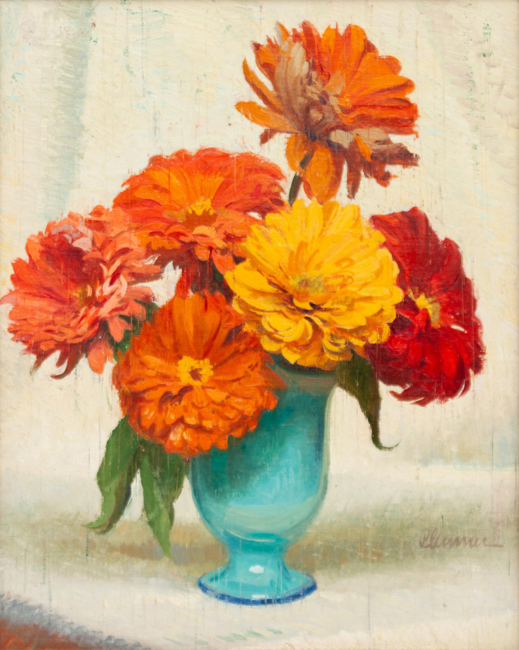 Still Life with Zinnias