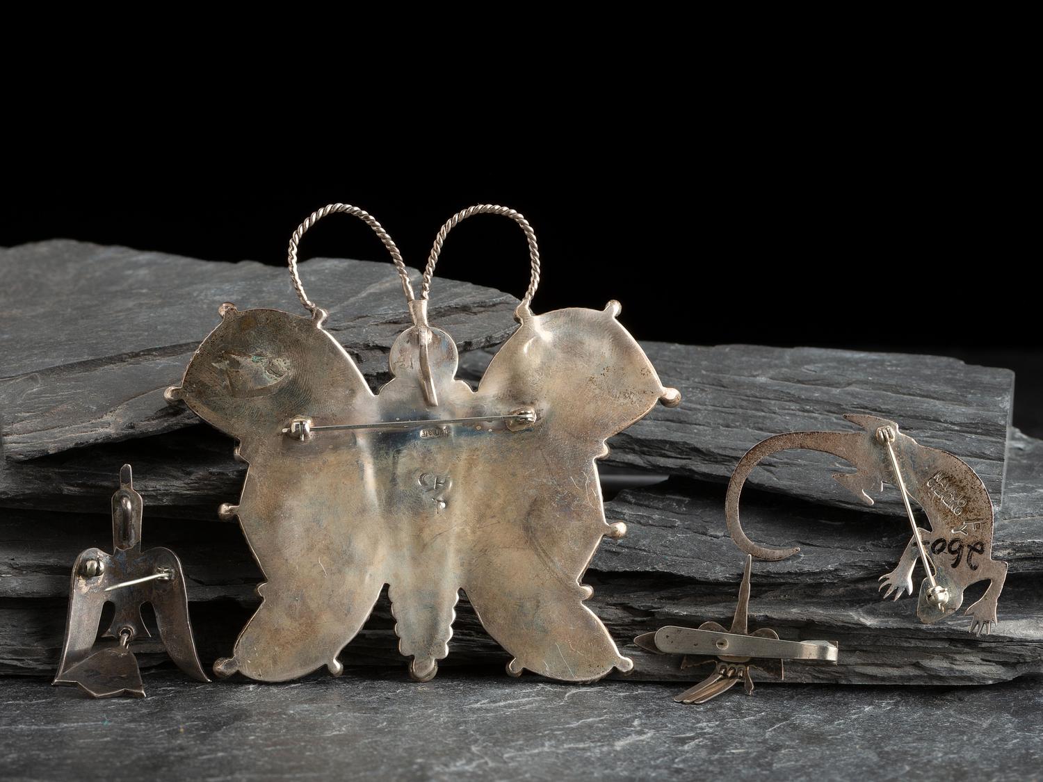Navajo and Zuni Silver Figural Pins/Pendants