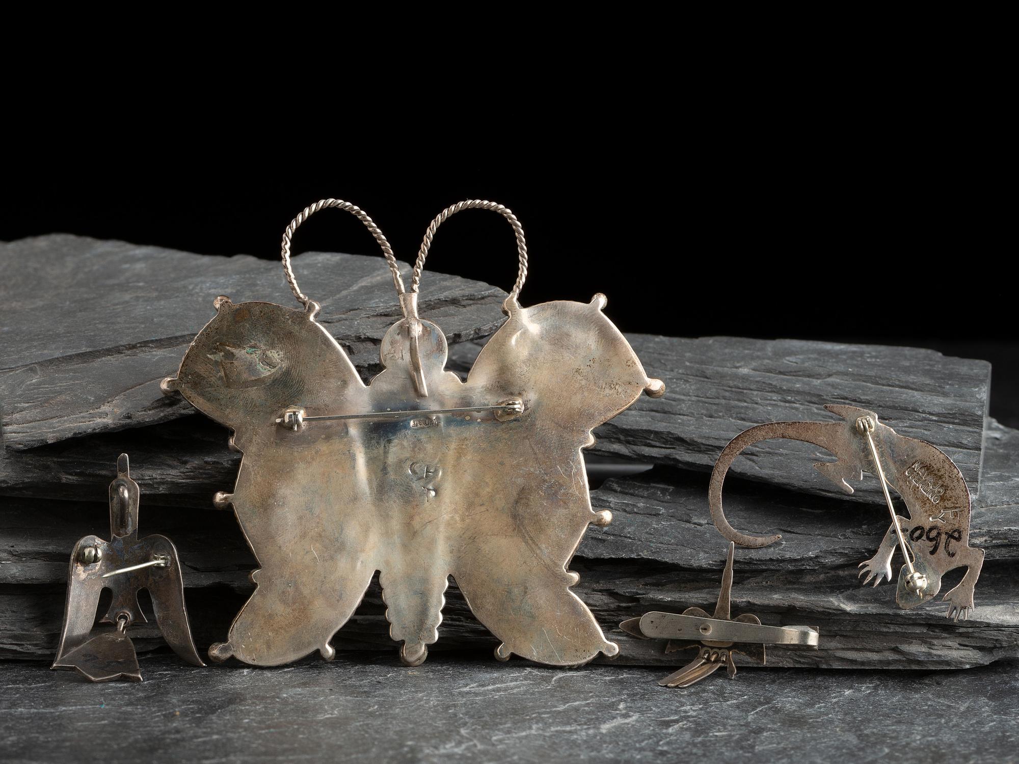 Navajo and Zuni Silver Figural Pins/Pendants