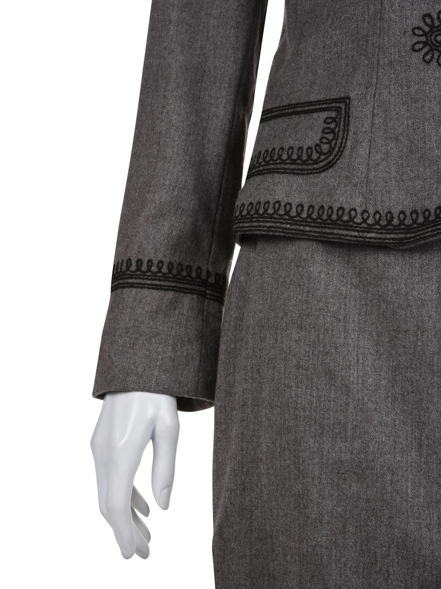 Three Designer Skirt Suits: One Gianni Versace, One Oscar de la Renta, and One Moschino, 1990s