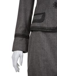 Three Designer Skirt Suits: One Gianni Versace, One Oscar de la Renta, and One Moschino, 1990s