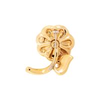 YELLOW GOLD AND CULTURED PEARL FLOWER BROOCH
