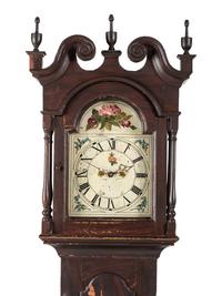 A Chippendale Grain Painted Pine Tall Case Clock
