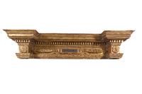A French Baroque Carved Giltwood Pediment and Two Columns — MID 16TH CENTURY