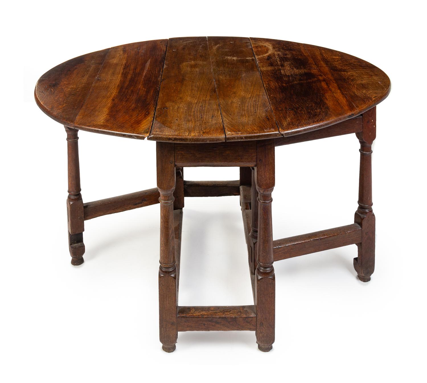 A William and Mary Style Oak Drop Leaf Table
