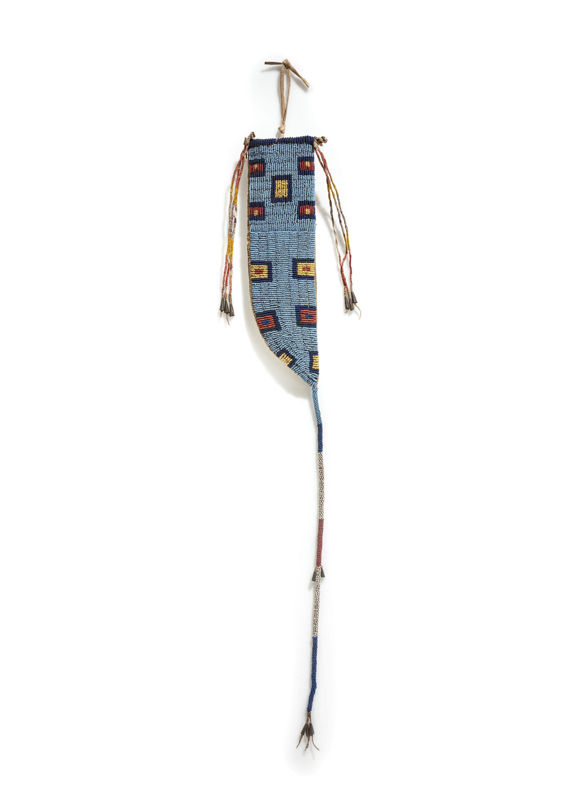 Sioux Beaded Buffalo Hide Knife Sheath