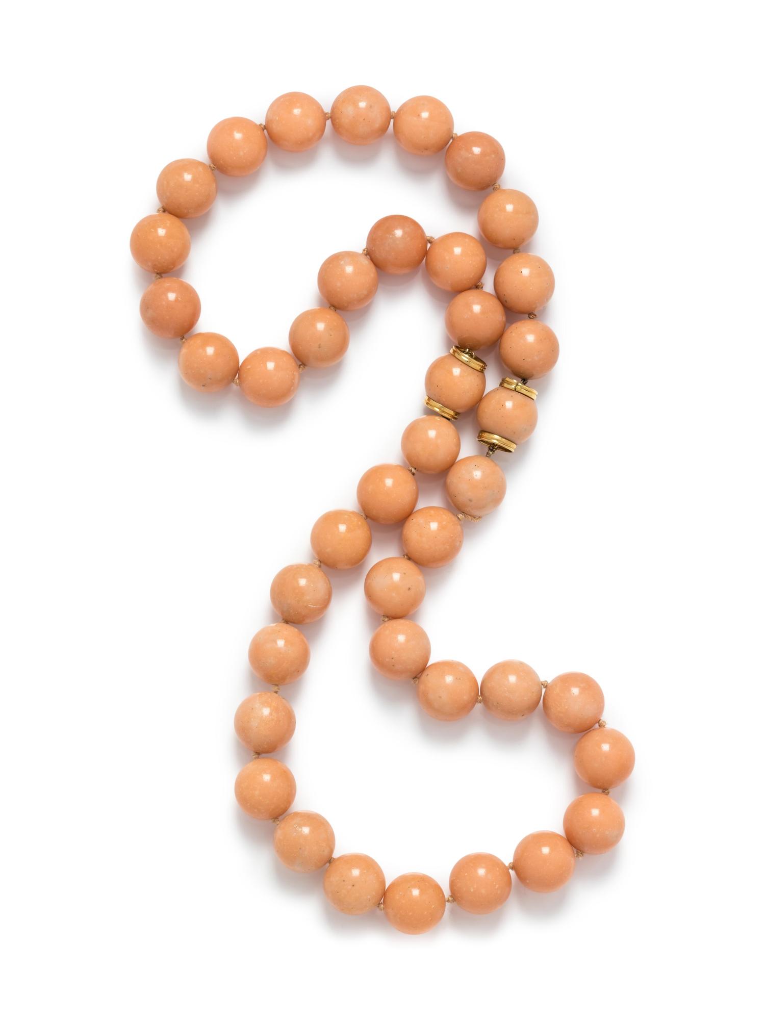 SEAMAN SCHEPPS, CORAL BEAD CONVERTIBLE NECKLACE