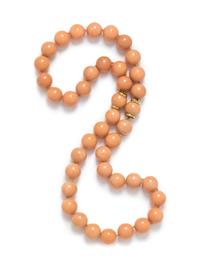 SEAMAN SCHEPPS, CORAL BEAD CONVERTIBLE NECKLACE