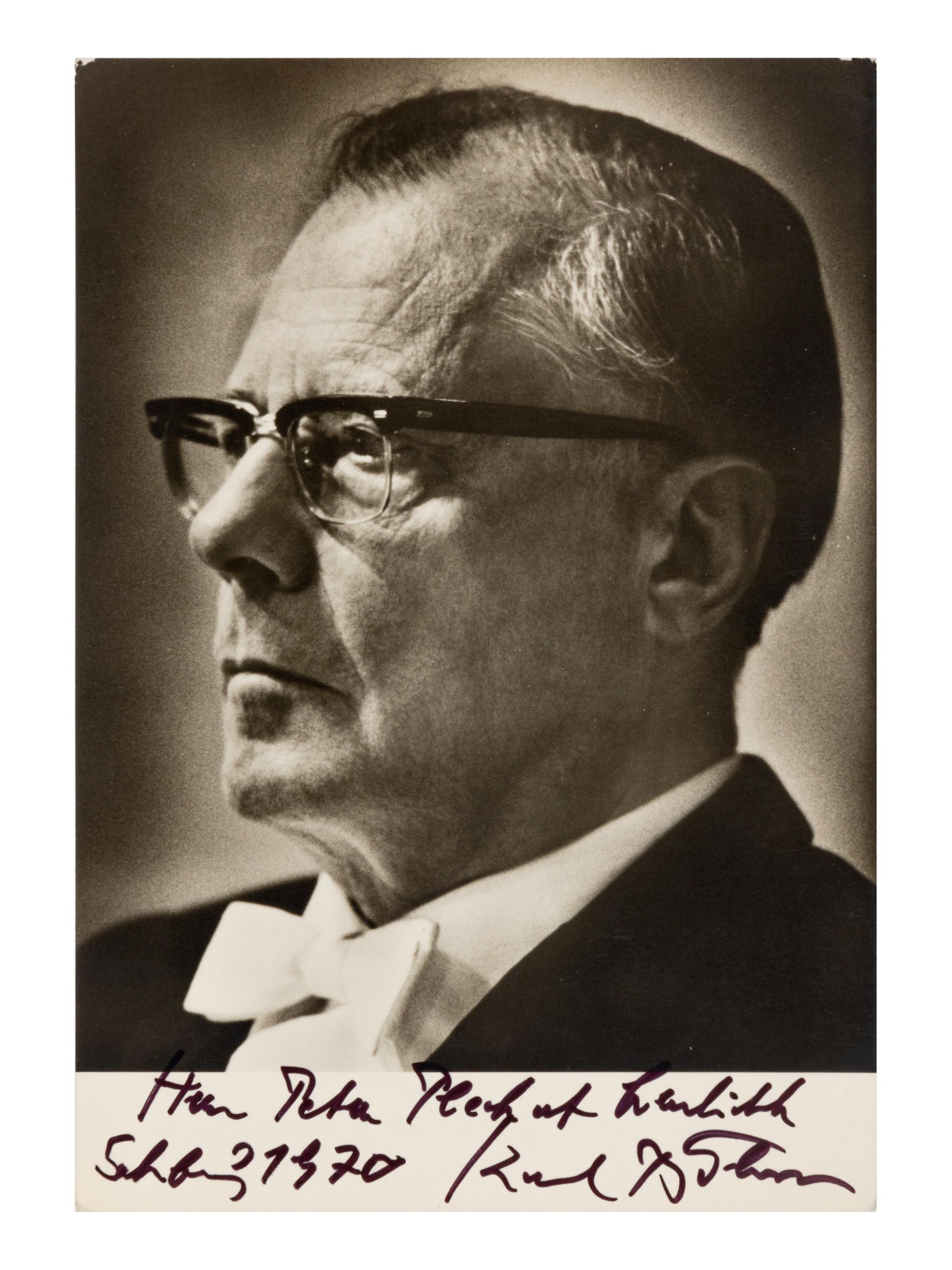 [20TH-CENTURY COMPOSERS AND CONDUCTORS]. A group of 5 signed photographs or photographic prints of conductors and composers from the 20th century, comprising images of: