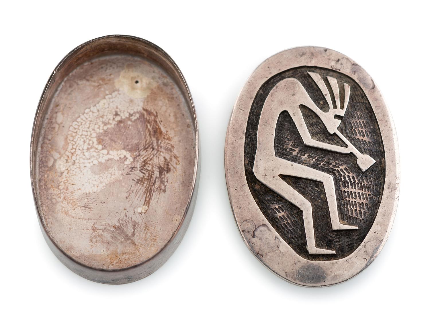 Group of Silver Overlay Salt Spoons AND Pill Bottle