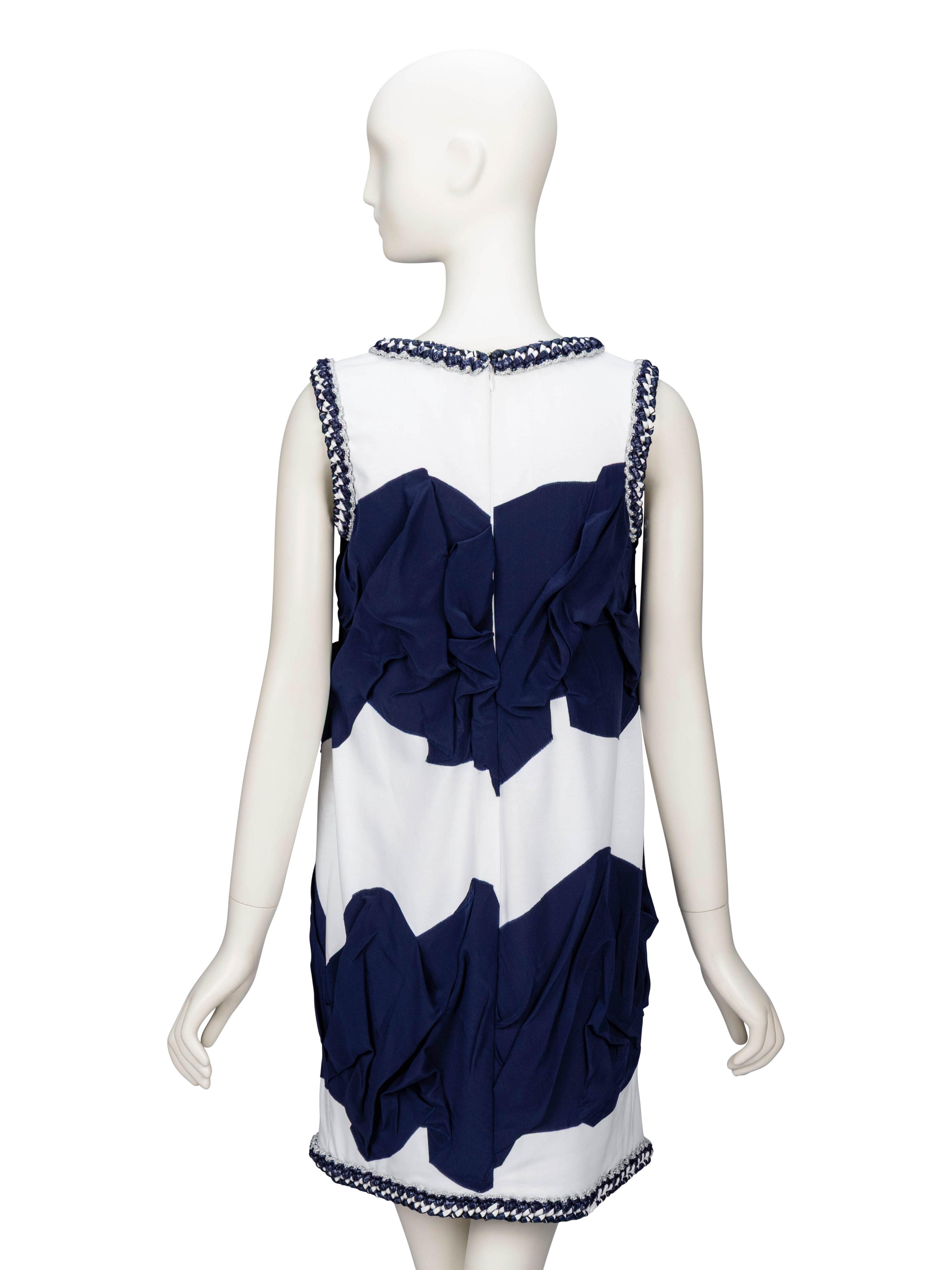 Chanel, Woven Chain-Trim Jersey Shift Dress