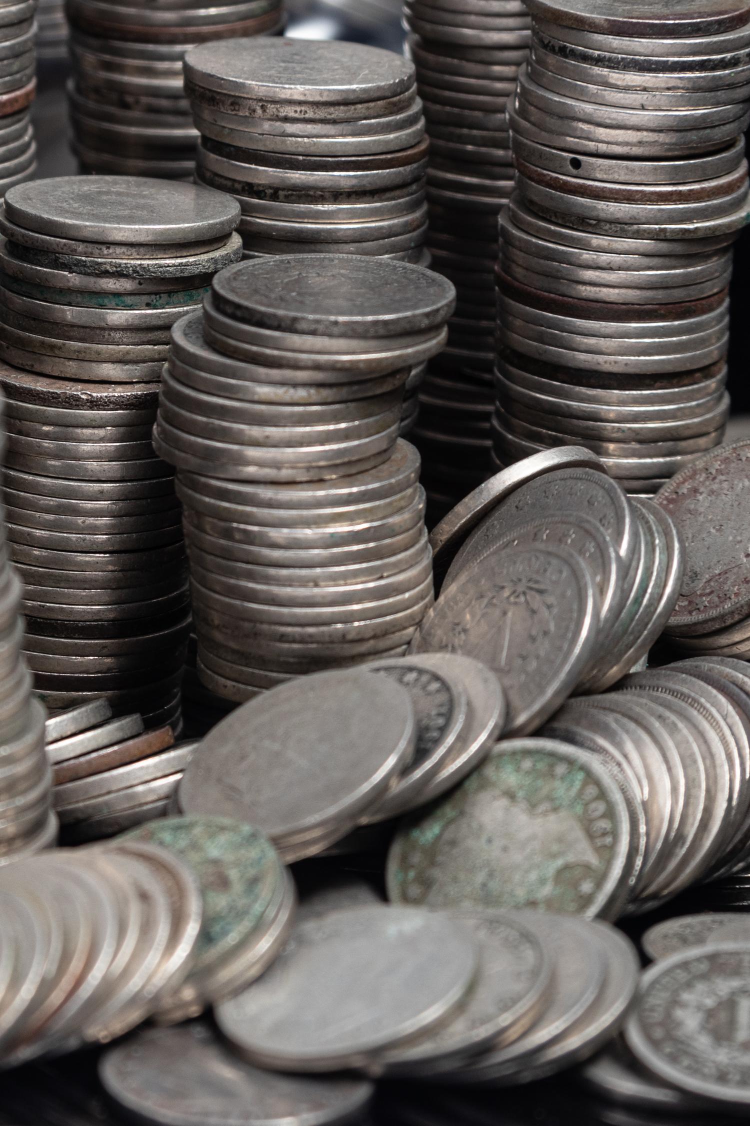A Large Collection of Liberty Head 5c Coins
