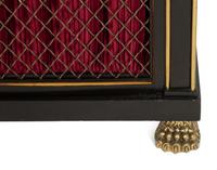 A Pair of Regency Style Black and Gilt Decorated Console Cabinets — 20th Century
