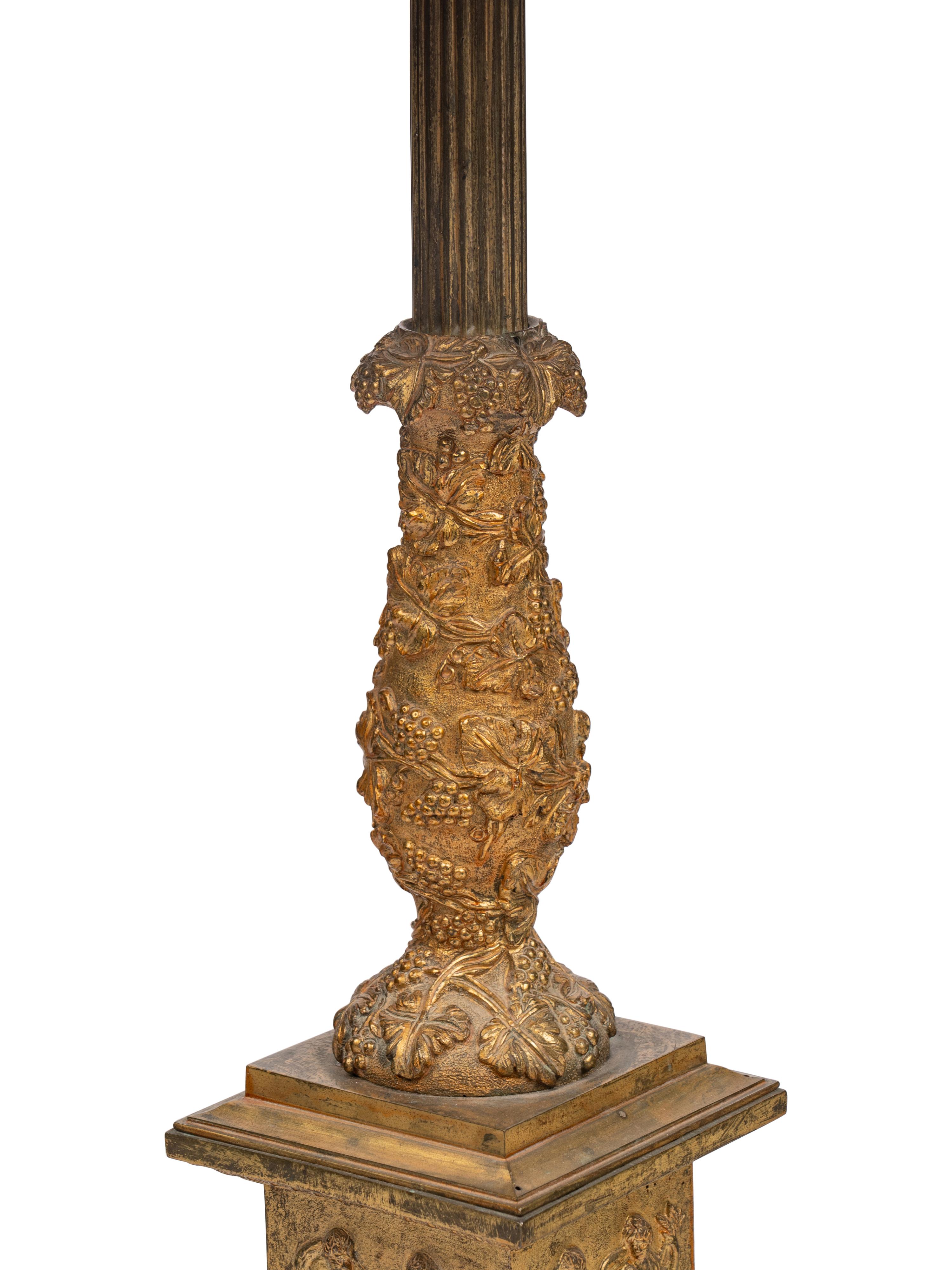 A Regency Style Gilt Bronze Lamp