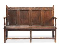 A James II Carved Oak Settle