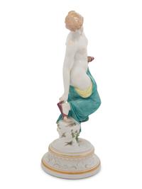 A Large Meissen Porcelain Figure of a Bathing Lady