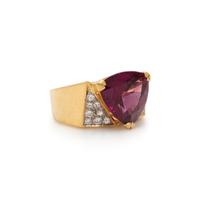 GARNET AND DIAMOND RING