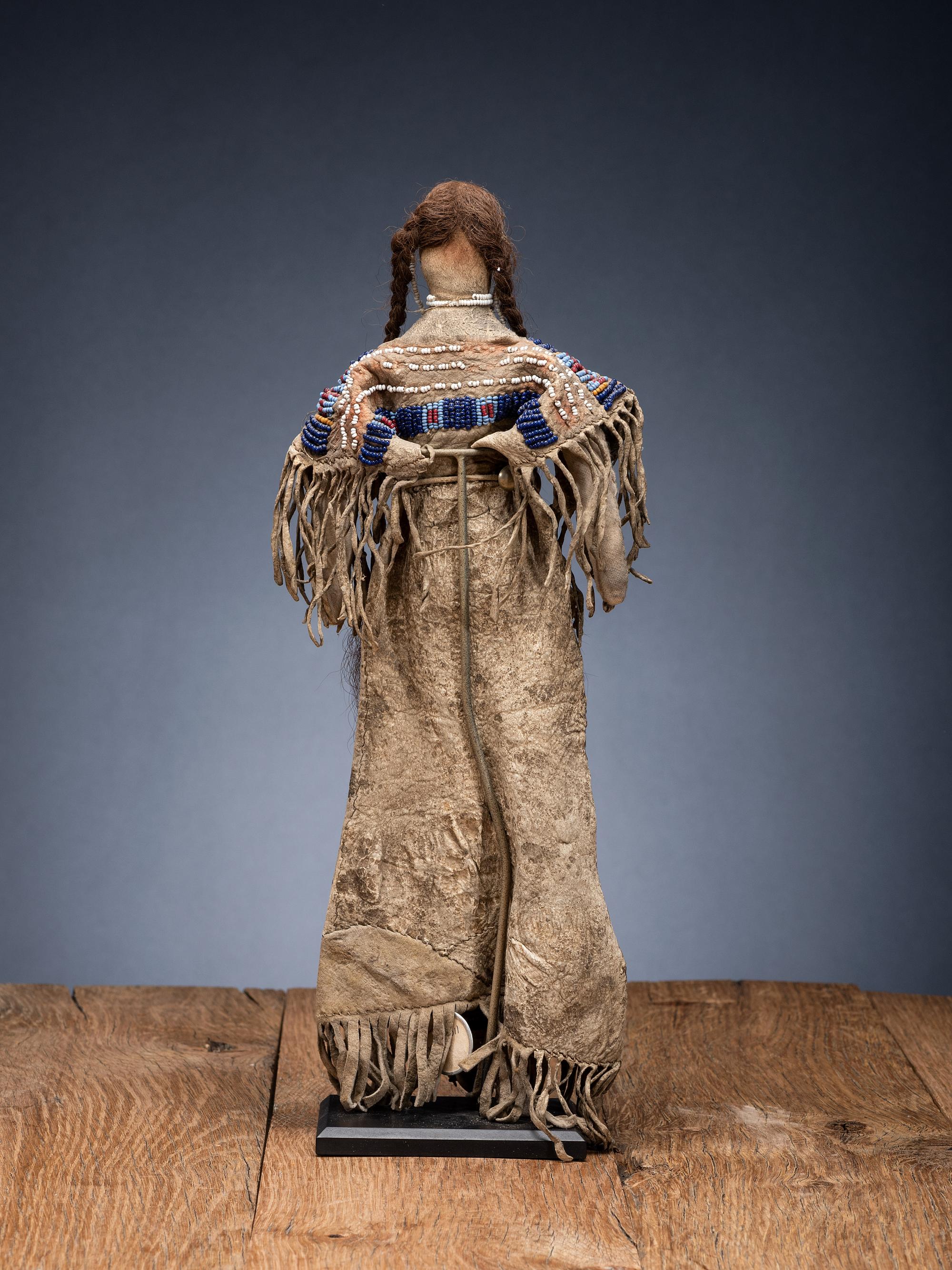 Cheyenne Beaded Hide Dress, with Brewer Made Doll