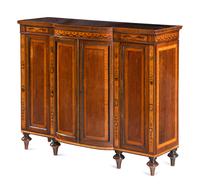 A George III Rosewood and Polychrome Decorated Side Cabinet