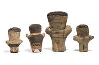 Four Chancay Polychrome Figures