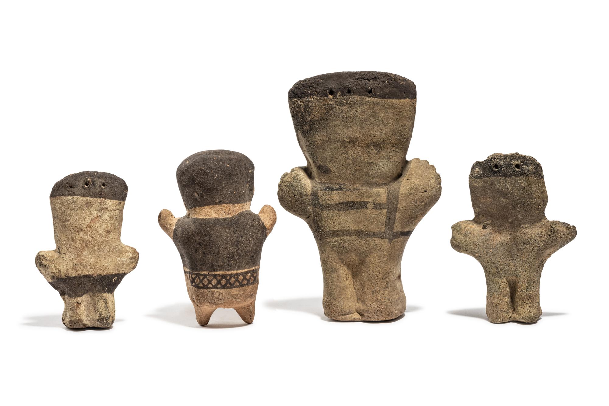 Four Chancay Polychrome Figures