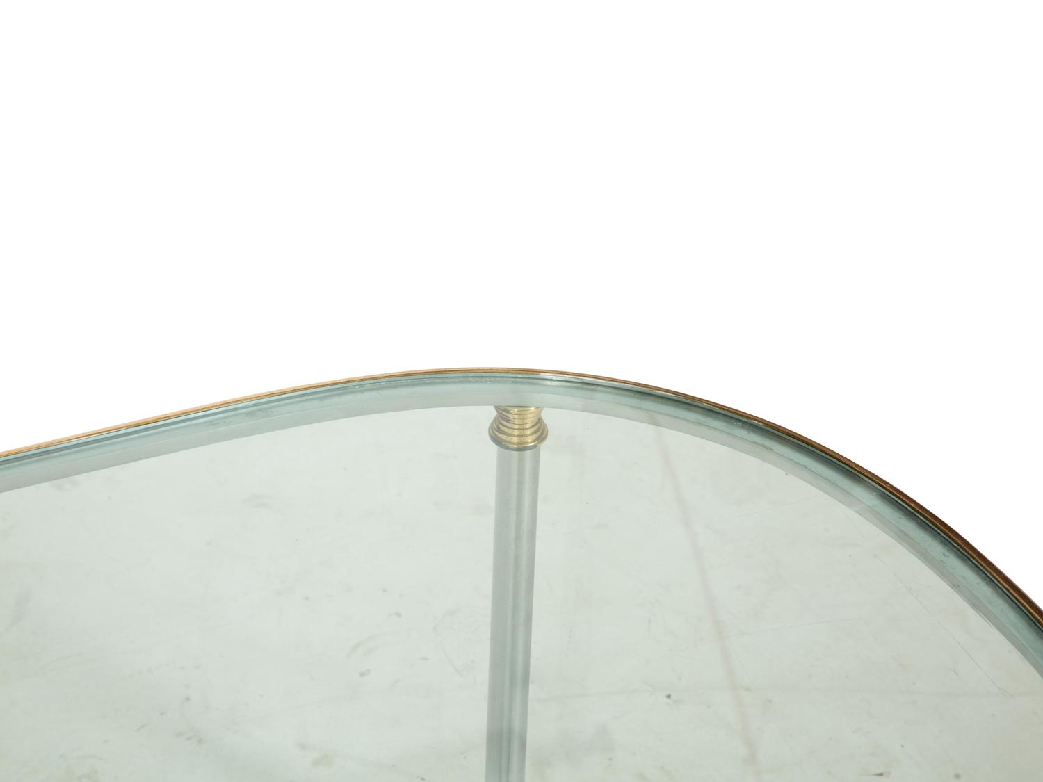 A Steel and Brass Low Table in the Style of Maison Jansen