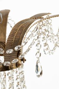 A Russian Gilt Bronze, Cobalt Blue and Clear Glass Chandelier