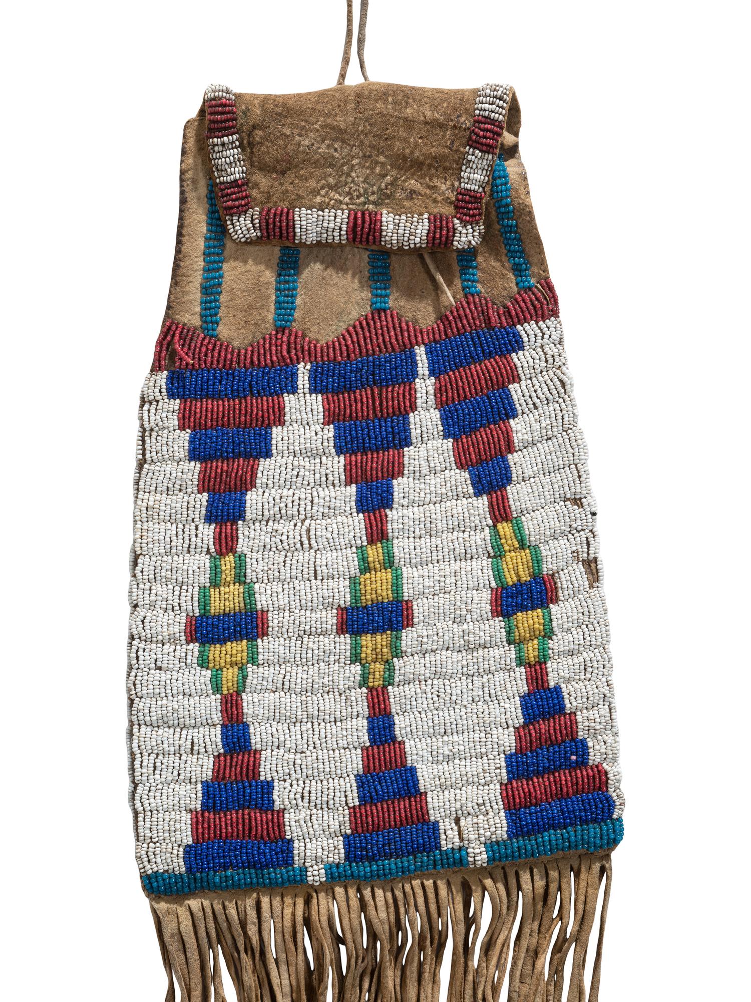 Arapaho Beaded Buffalo Hide Bag